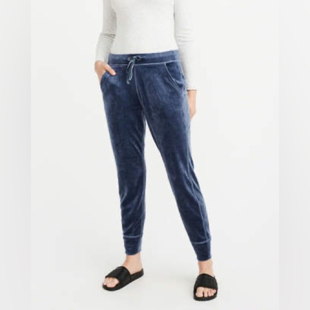 Abercrombie & Fitch Silver Gray Joggers - velvet velour women’s large